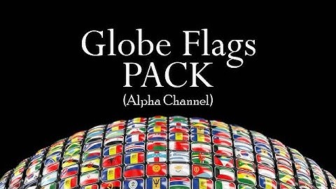 Globe Flags (Alpha Channel) Loopable Stock Motion Graphics