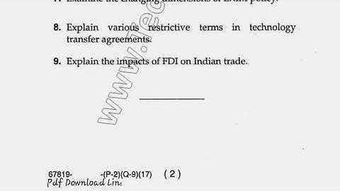 2017 LLM 3rd Sem Law of Export Import Regulation Question Paper