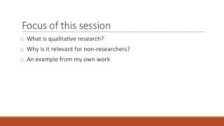 Patient Safety Webinar 9: Qualitative methods in safety and quality