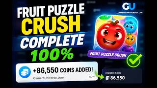 Fruit Puzzle Crush Complete 100% | Earn 86,550 Coins Fast on GamersUniverse (Full Guide) screenshot 5