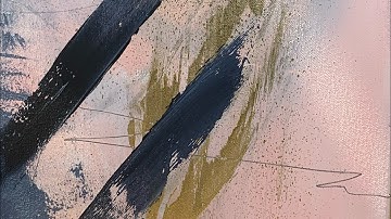 Abstract art painting process, part 2; building on the base layer, mark making, composition