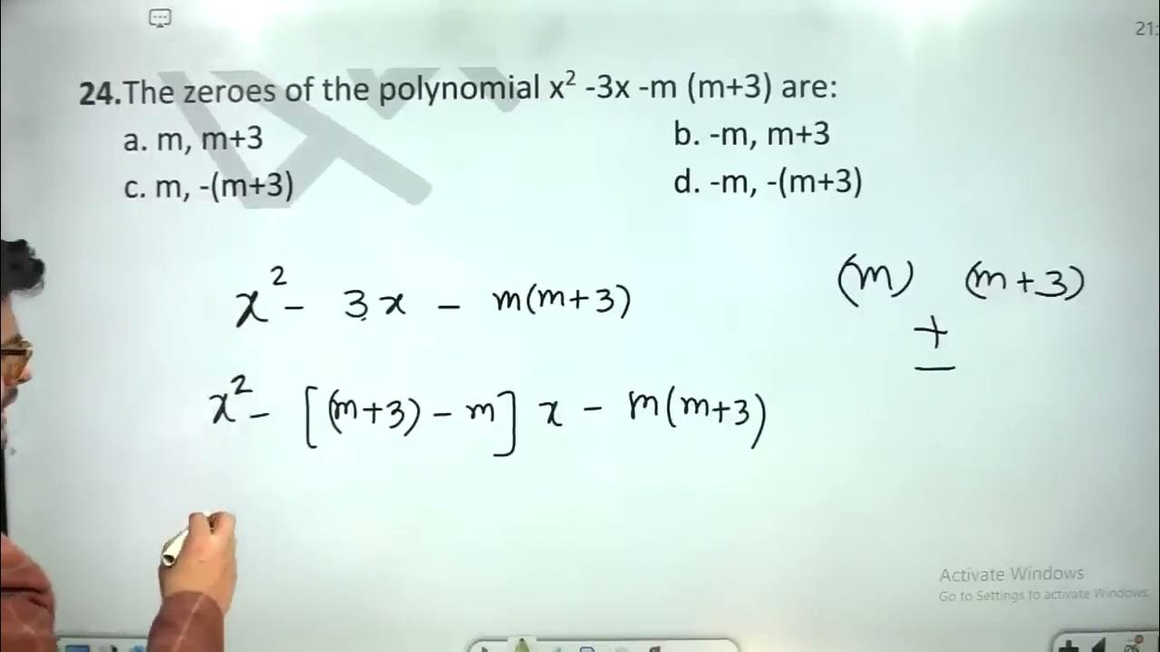 the-zeroes-of-the-polynomial-x2-3x-m-m-3-are-youtube