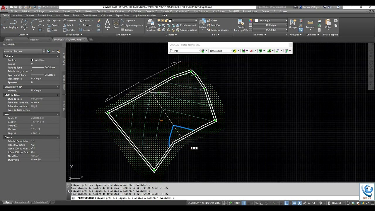 15 - Formation Covadis Plateforme -   Pentes des talus et calcul du projet