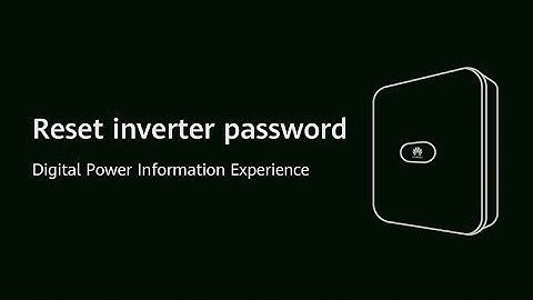 (English) Reset inverter password