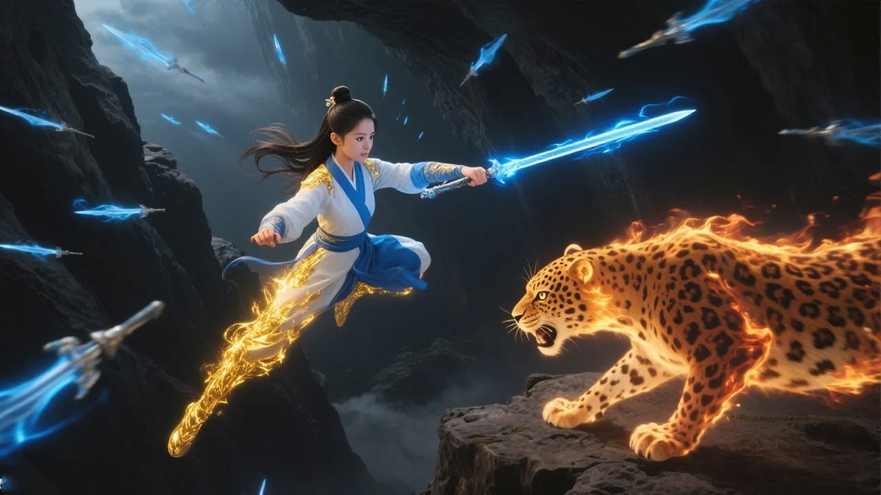 The Fire Python Tiger attacks, but is defeated by the Kung Fu Girl ...