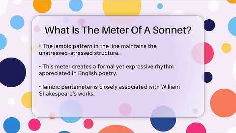 What Is The Meter Of A Sonnet? - Tales And Texts
