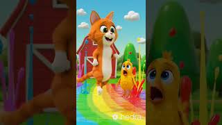 Cat presses a button and turns the farm into bouncing jelly! #viral #foryou #funny #youtubeshorts