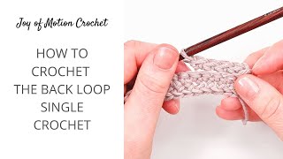 Learn How To Crochet The  Back Loop Single Crochet