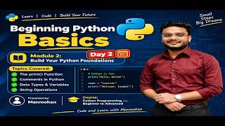 Python Tutorial for Beginners 🐍 | Day 2: print(), Variables, Data Types & Strings