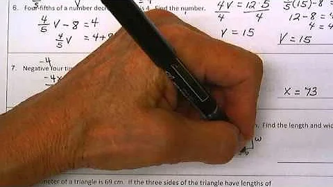 Test Review Unit 1A Page 2 Problems 7 and 8