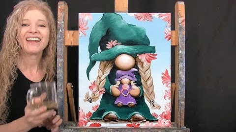 Learn How to Paint "MOM AND BABY GNOME" with Acrylic - Paint and Sip at Home - Step by Step Painting