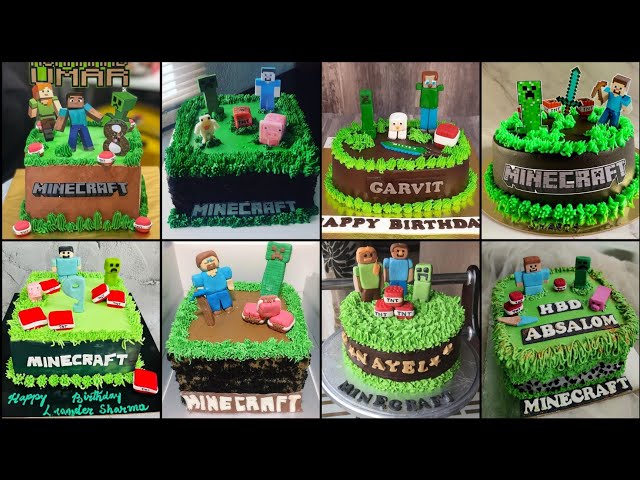 Torta de cumpleaños con temática de #minecraft 🎮🎂 ¿Que les