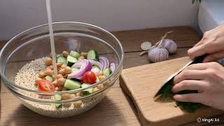 Healthy Mediterranean recipe: Greek-style quinoa and chickpea salad