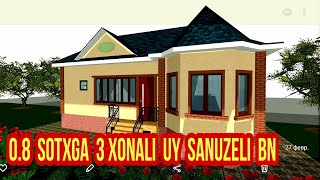 0.8 sotxga 3 xonalik. uy dush bor oshxonasi ham zamonaviy 1 xòjalikka moslashgan. tel +998888504088