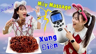 Thử Thách Ăn Mì Tương Đen Cùng Máy Massage Xung Điện Và Cái Kết