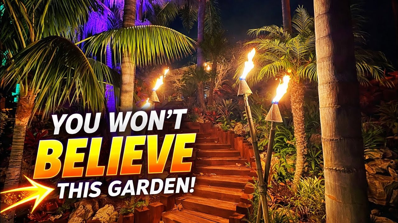 Задний двор в Южной Калифорнии превратился в тропический сад курортного уровня.