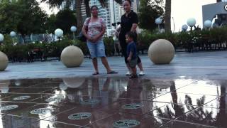 September 28, 2012 Dubai Marina Walk, playing at fountain 3