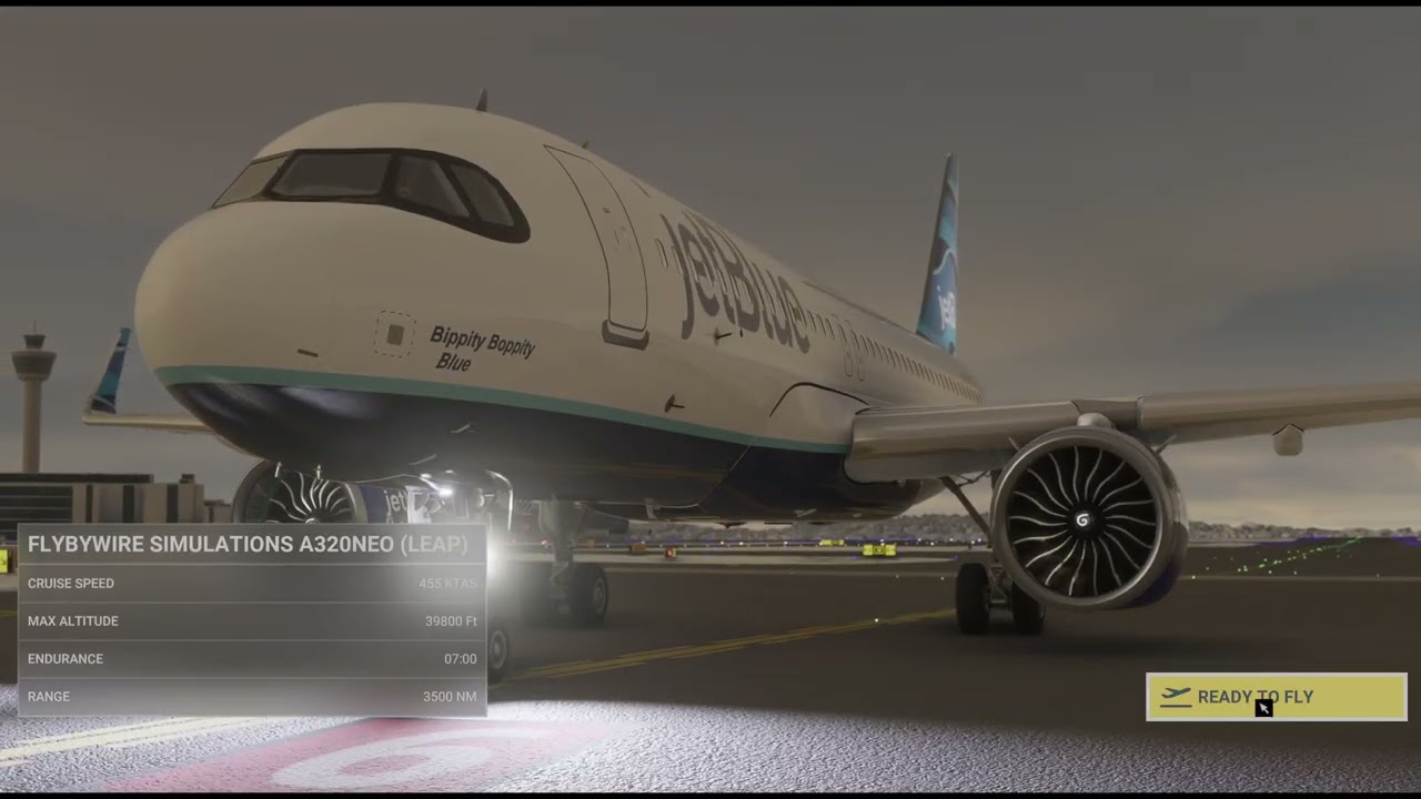 JetBlue A320  -  Boston to Newark Let it snow!  4k Flight Sim