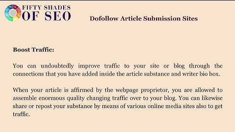 Dofollow Article Submission Sites