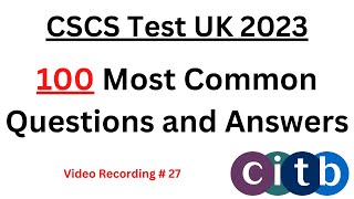 CSCS Test UK  100 New Q&A | CSCS Card UK 2023 | CITB health and safety Test 2023 | CSCS Mock Test