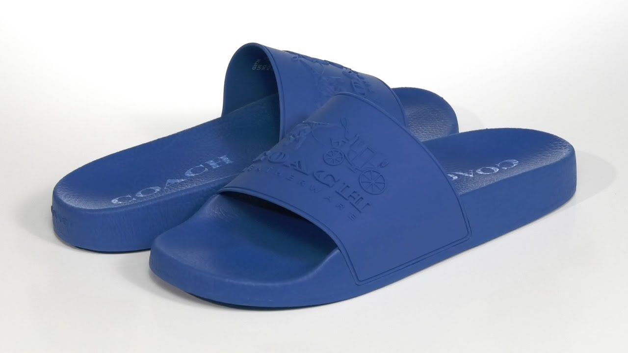 royal blue coach slides
