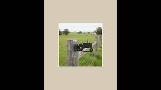 Rain Gauge Stake Wall Tractor Country Vintage
