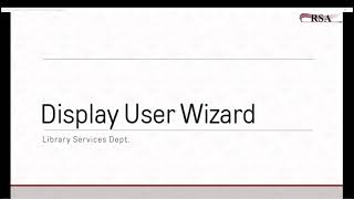 Display User Wizard