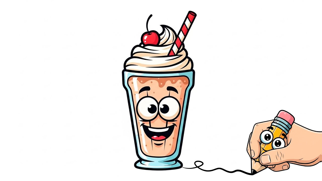 How to Draw a Cute Milkshake | Easy Cute Drawing