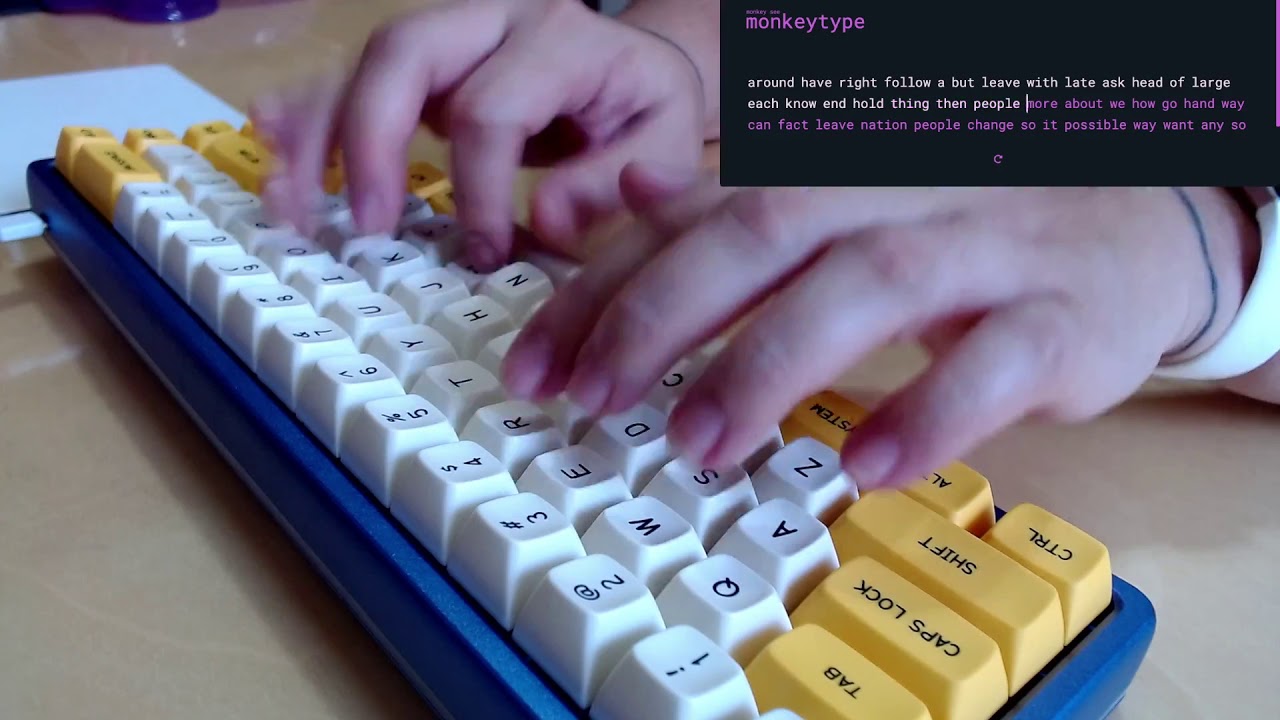 189wpm on MT3 Serika + Drop ALT + Lubed Gateron Yellows (speed typing sound test)