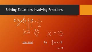 Lesson 2: Solving 1 & 2 Step Equations