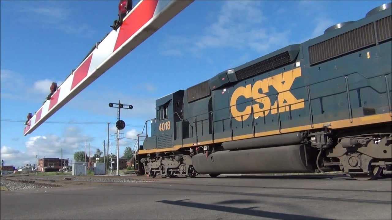 CSX 4018 SD403 with Grain Cars for Botkins YouTube