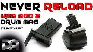 NEVER RELOAD your KWA QRF Mod 2 again - Drum Magazine by Project Airsoft