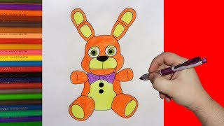 How to draw Spring Bonnie Plush, FNAF, Как нарисовать Спринг Бонни Плюш