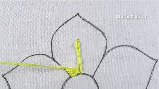 hand embroidery amazing flower design Very easy fancy flower embroidery needle sewing tutorial