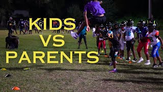 Parents Challenge Kids in Tackling Drill