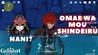 Trolling Fatui Pyro Agent at this location is fun! Genshin Impact Meme