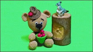 картинка: Вязание Мишки крючком в шляпе. Мастер класс вязания игрушки крючком. Часть 3.