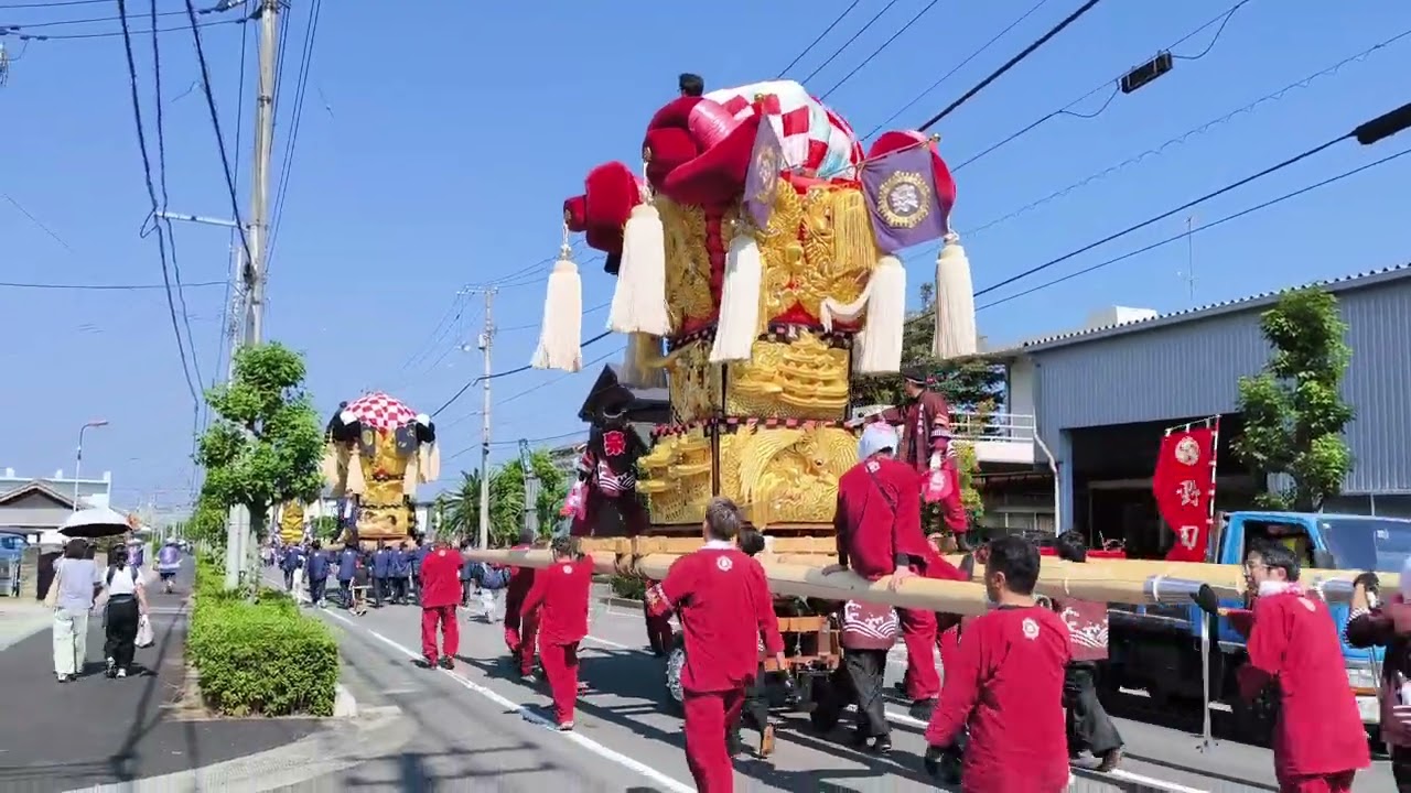 【土居秋まつり2025】上野地区統一太鼓台運行 上野本郷、内之川、関、泉(JAうま土居中央支店〜ガレージキタノ前)10/14