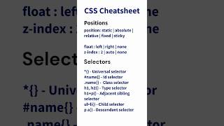 CSS Cheatsheet! How To Use CSS Selectors, Position, Units #css