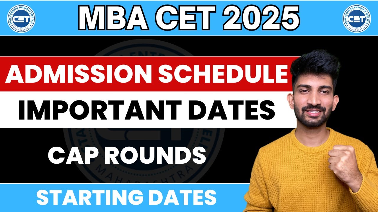 Mba Admission Schedule 2025 | Mba Cap Round Dates 2025 - YouTube