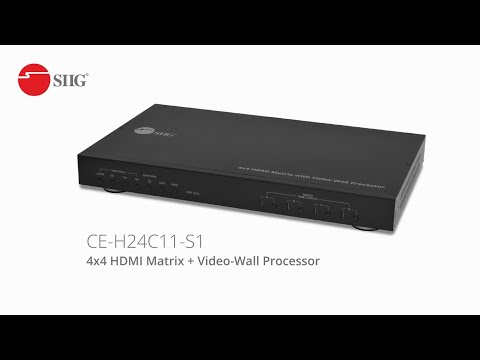 SIIG 4x4 HDMI Matrix + Video-Wall Processor (Part# CE-H24C11-S1)