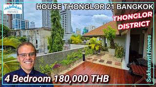 Central Bangkok Thonglor Single House for Rent 4 Bedrooms 180,000 THB Monthly