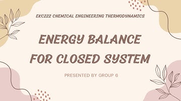 Understanding Energy Balance for Closed Systems || EKC222 Chemical Engineering Thermodynamics