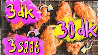 Tavuk Kanadı 3 Dakika 30 Dakika 3 Saat Pişirdik - Hangisi Daha Lezzetli?