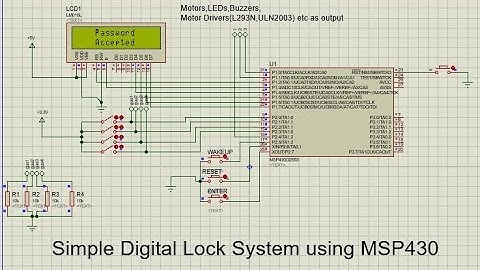 Digital Lock System with MSP430 || 4 input dip switch and LCD