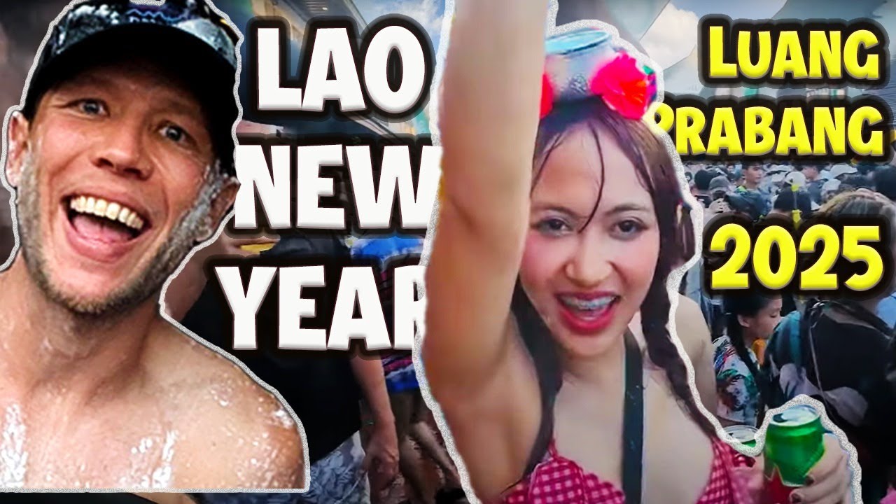 Lao New Year 2025 —BLESSINGS from NUTDAO, Luang Prabang is WILD! (FULL TOUR Main Street, Night Life)