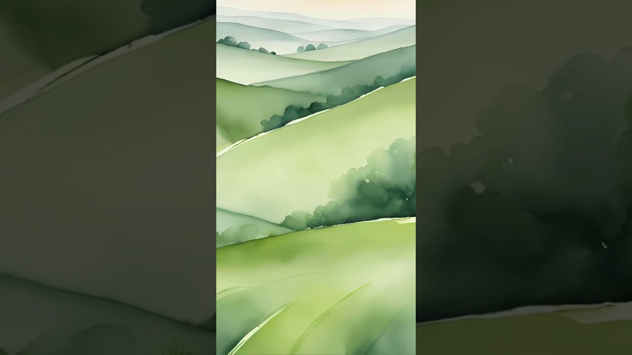 Green Countryside Wall Art for Samsung Frame TV