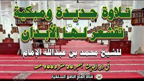 تلاوة جديدة ومبكية تقشعر لها الأبدان للشيخ محمد الإمام في دار الحديث بمعبر 24 صفر 1443 هجري