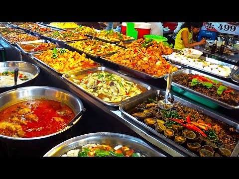 ВКУСНЫЙ Таиланд! ГОРЫ ДЕШЕВОЙ ЕДЫ на ночном рынке Тепразит. Цены на еду на рынке в Паттайе