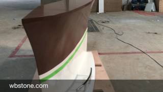 WANBEST wood corian Custom Boat Shape Bar Counter